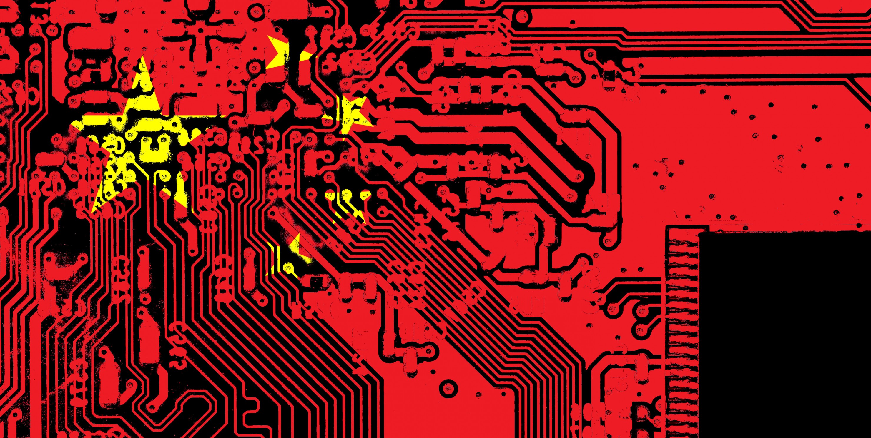 Chinese National Flag on PC circuit board