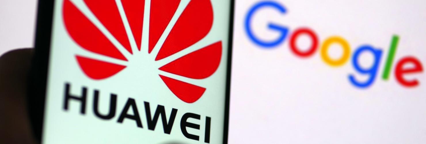 Huawei and Google logos