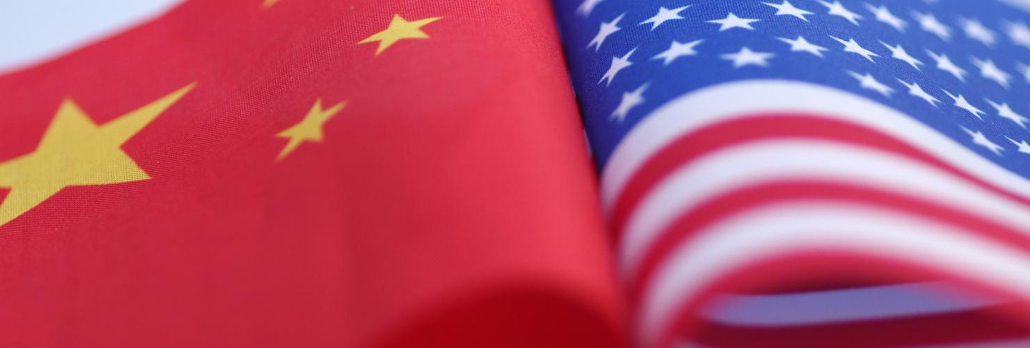 China US flags