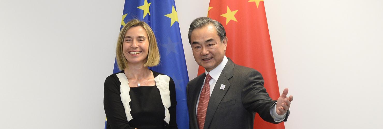 Federica Mogherini and Wang Yi