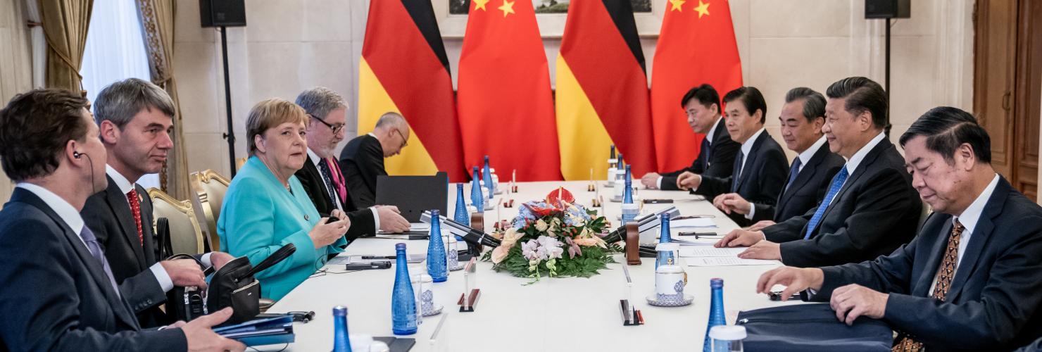 German chancellor Angela Merkel meets with China's party and state leader Xi Jinping