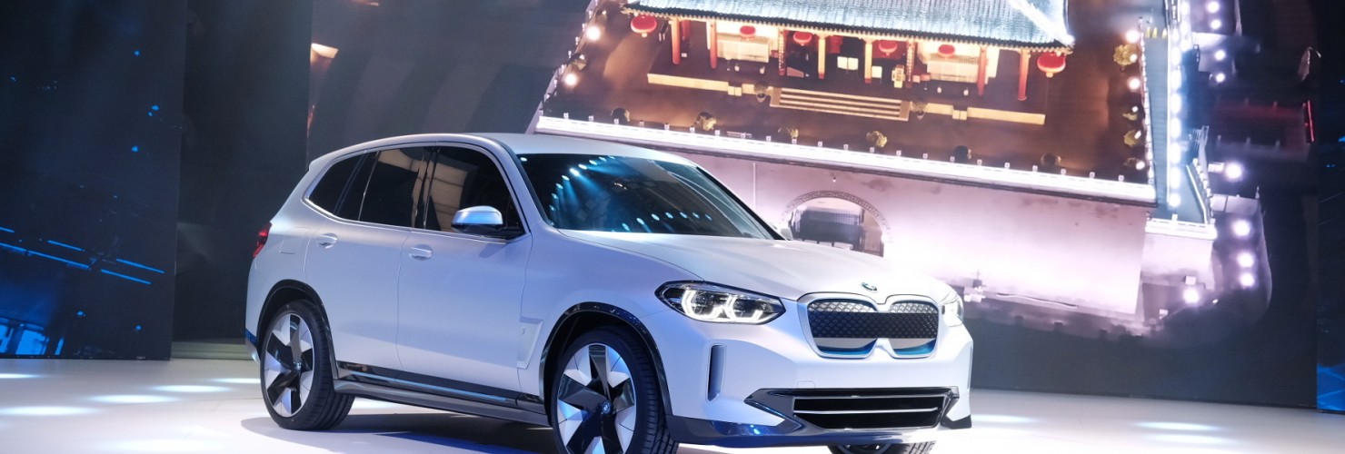 BMW's first all-electric SUV iX3 on display during the Auto China 2018 in Beijing