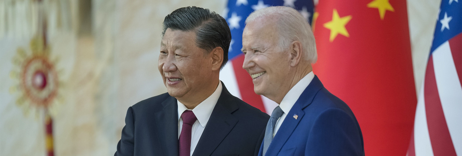 U.S. President Joe Biden, shakes hands with Chinese President Xi Jinping, left, before the start of their face-to-face bilateral meeting on the sidelines of the G20 Summit, November 14, 2022, in Bali, Indonesia. 