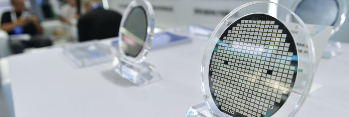Semiconductor products on display at the 2023 World Semiconductor Congress in Nanjing, China