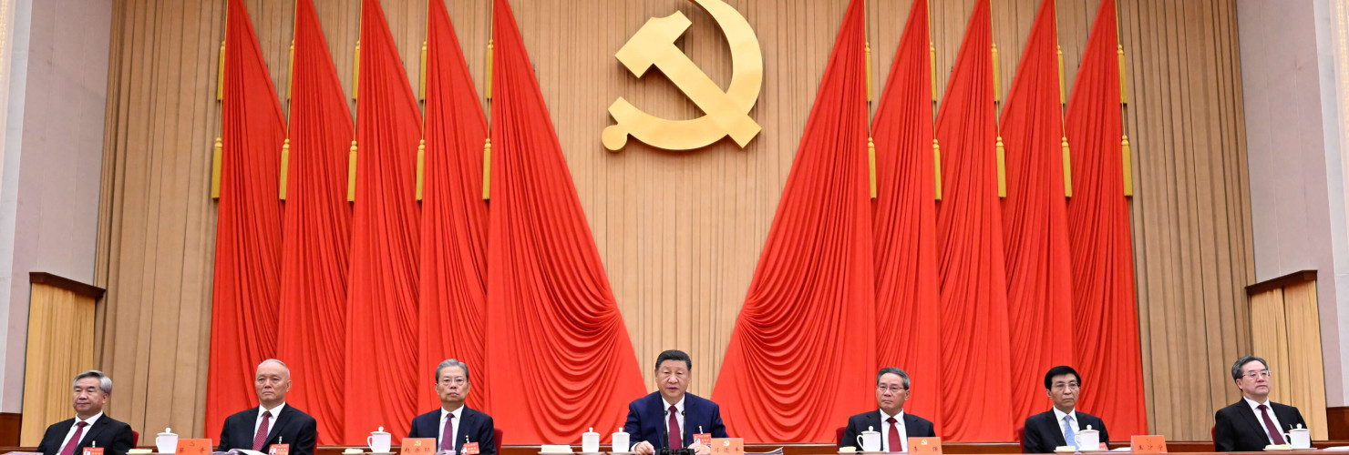 - Xi Jinping, Li Qiang, Zhao Leji, Wang Huning, Cai Qi, Ding Xuexiang and Li Xi attend the fourth plenary session of the 20th Communist Party of China Central Committee in Beijing.