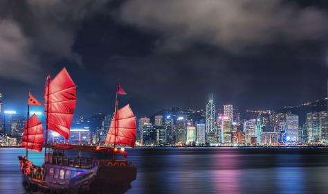 Hong Kong's skyline at night