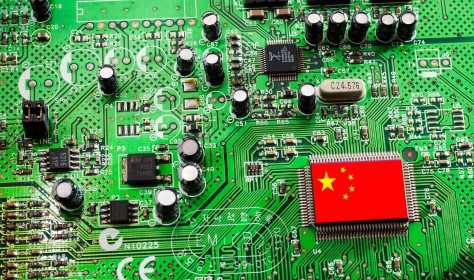 Microchip and chinese flag