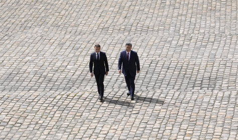 Xi Jinping, Emmanuel Macron in Paris in May 2024