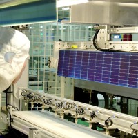 HAI'AN, CHINA - JULY 7, 2021 - The production lines in the intelligent manufacturing workshop of Junfeng Solar Energy (Jiangsu) Co., Ltd., located in the Haian High-tech Zone in Jiangsu Province