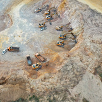 erial photo taken on Sept 25, 2022 shows workers working at the construction site of a lithium battery anode material project in Tongren, Guizhou province, China.