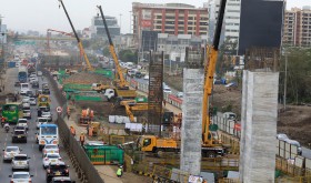  A general view of a section of a construction site of the Nairobi Expressway Project section