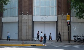 A closed H&M flagship store is seen in Shanghai, China, On June 29, 2022.