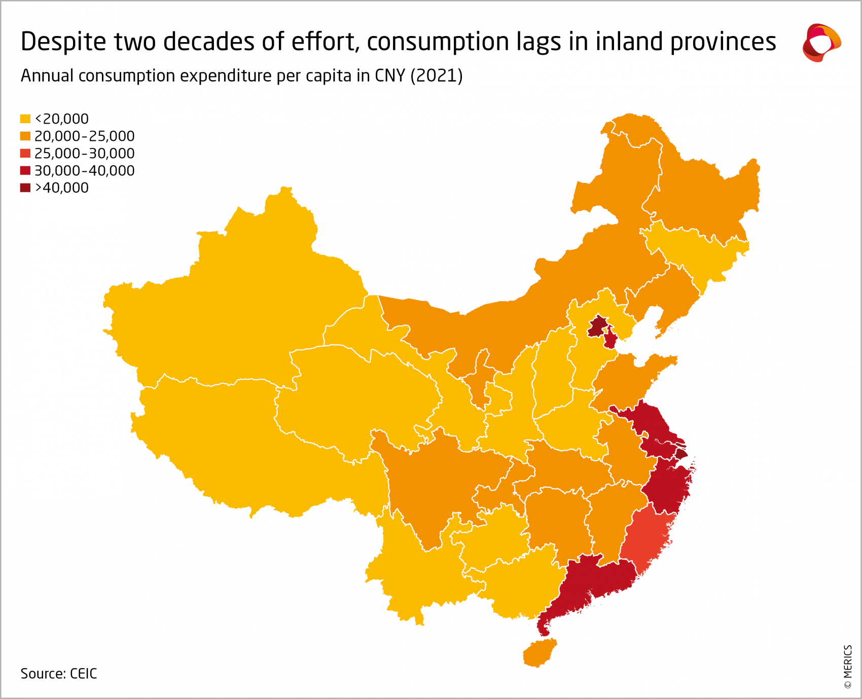 Annual consumption expenditure per capita in CNY