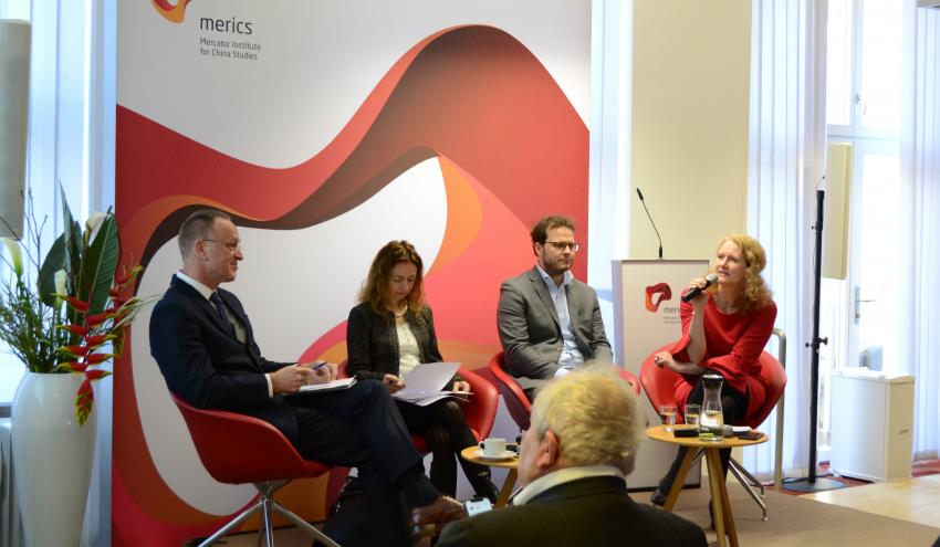 Margit Molnar, Bert Hofman, Max J. Zenglein, and Nicole Bastian at the MERICS China Forecast 2020 event